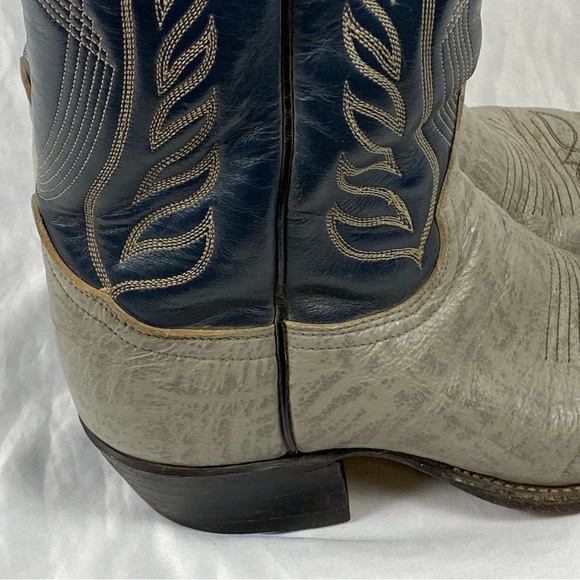 Tony Lama Men’s Gray Western Cowboy Boots Size 7 B Style 8086 - Picture 4 of 16